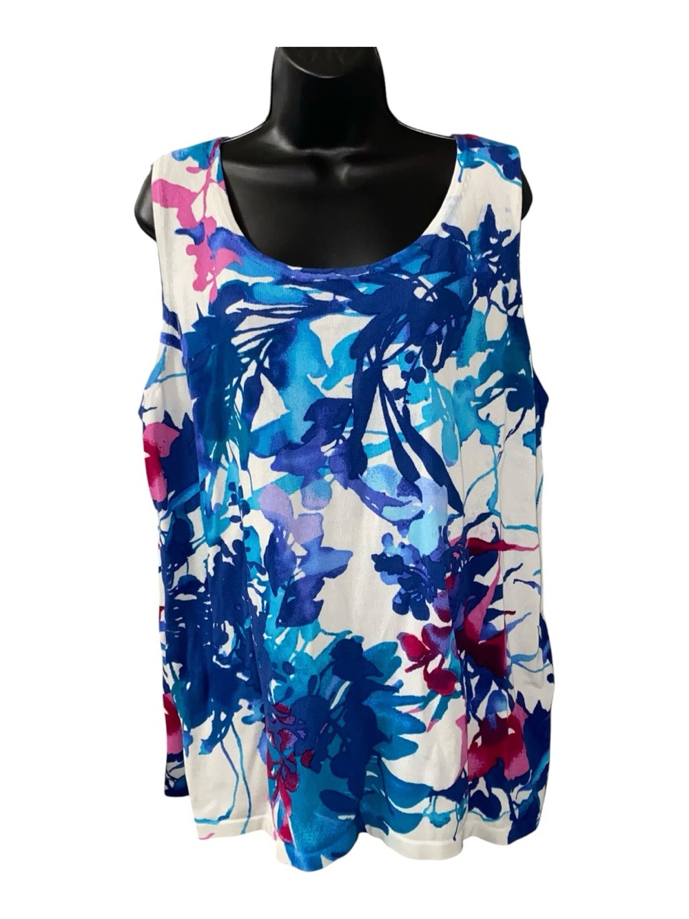 Chico's Sleeveless Knit Floral Colorful Tank Top Size 4 (2X or 20w/22w)